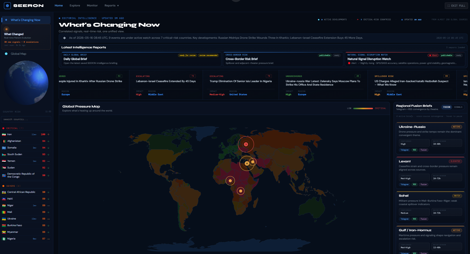 SEERon intelligence dashboard preview